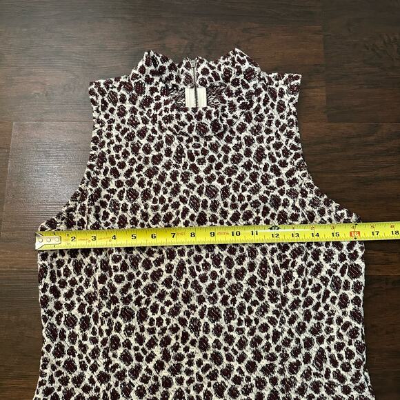 Akemi + Kin Anthropologie cream & maroon pattern sleeveless knit top size S - Picture 11 of 12